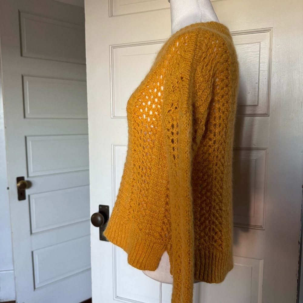 Madewell Windemere Pointelle Pullover Sweater Fuzzy Alpaca Blend -XS - Picture 8 of 12